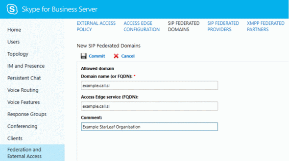 Starleaf Cloud Federated mit Skype Business Lync