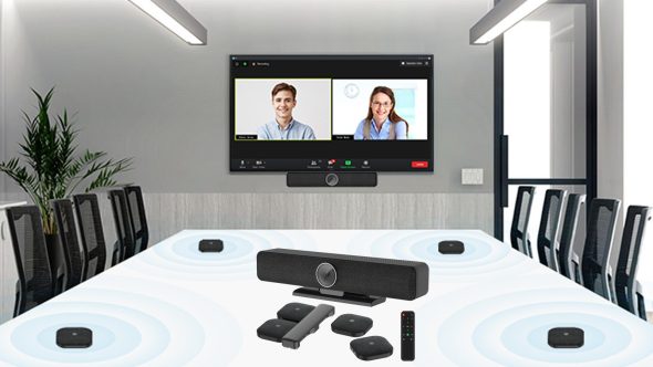 Videobar mit 4 wireless Mikrofone